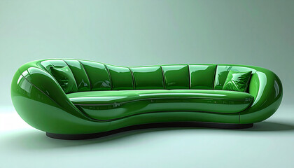 Green soft comfortable sofa on a green background neural network ai generated art
12