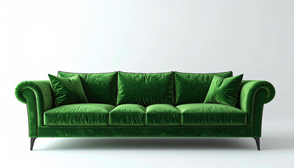 Green soft comfortable sofa on a green background neural network ai generated art
13