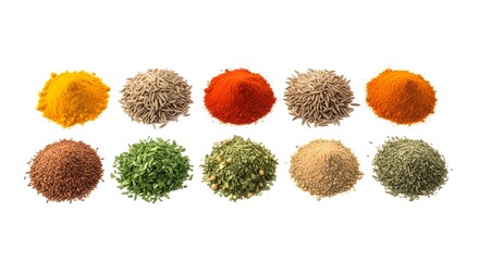 Isolated Spice Macro Shot on Pure White Background &ndash; High-Detail Cooking Ingredient Image