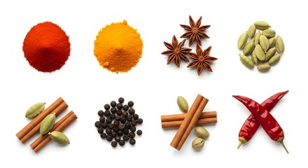 Isolated Spice Macro Shot on Pure White Background &ndash; High-Detail Cooking Ingredient Image