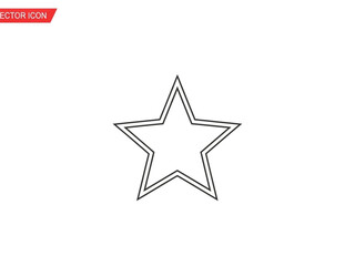 Obraz premium A simple outline drawing of a five-pointed star with a double line border, isolated on a white background.