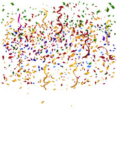 Colorful confetti on white background stock illustration