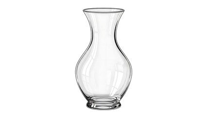 Clear Glass Vase Elegant Transparent Curved Decor for Home or Office