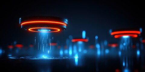 A floating cyber citadel where intelligent drones broadcast visual signals representing program complexity allowing overseers to review a stability issue through aerial interaction