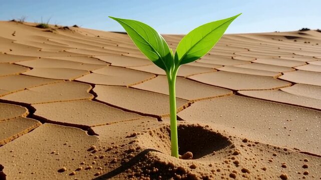 Watch as water springs up from cracked desert ground in a stunning display of nature's resilience and power, a reminder of life's persistence