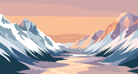 Serene Mountain River background design