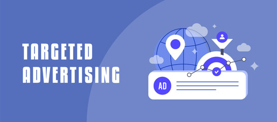 Targeted advertising banner drives precision tracking and real-time audience reach. Programmatic digital ad optimization, marketing automation and conversion strategy in horizontal header format