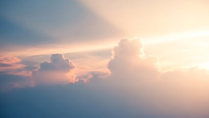 Sunset Clouds with Soft Light and Pastel Colors in Sky for Relaxation and Nature Themes