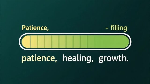 Cultivating patience and progress a loading bar animation for personal growth, healing, and achieving goals with time, dedication, and steady advancement