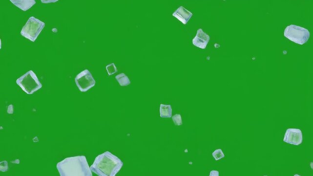 ice frozen effect animation on green screen or transparent background