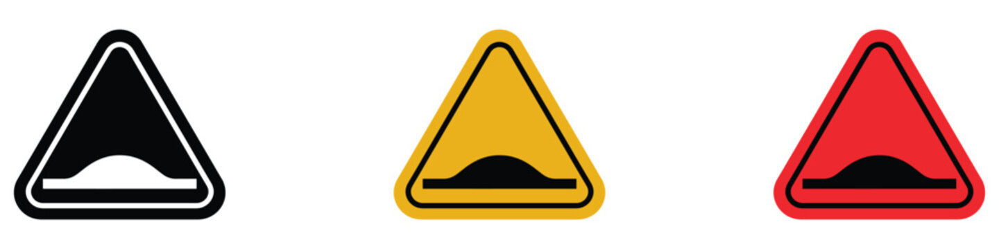 Caution Speed Bump Sign icon vector. road safety symbol. vector illustration.