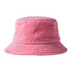 Pink denim bucket hat for fashionable outdoor wear