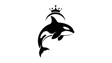Crowned Killer Whale Logo: Majestic Orca Symbol