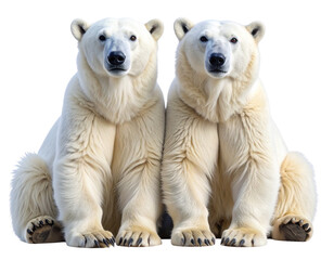 “Two Polar Bears Sitting Together — Arctic Wildlife PNG”
