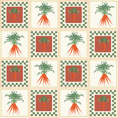 Trendy hand drawn vegetables sketch. Vintage seamless pattern vector with fresh pick vegetables from farm