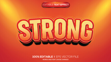 3D text effect strong theme