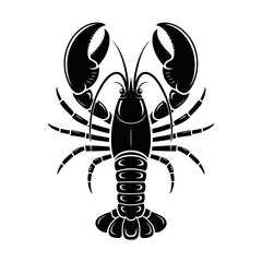 Stylized abstract white outline of a lobster with intricate details isolated on transparent background