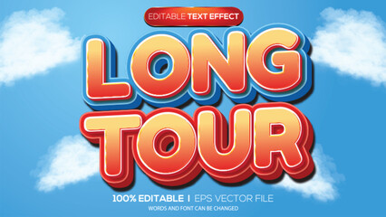 3D text effect long tour theme