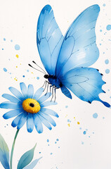 butterfly and flower. Generative AI