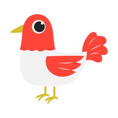 illustration of a Red and White chicken