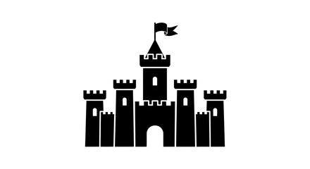 Fototapeta premium City Skyline Icon Vector – Urban Buildings Silhouette, Modern Cityscape Illustration