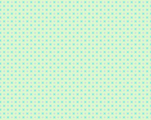 Seamless pattern of tiny light blue and pink x marks on a pale yellowgreen background, isolated on white