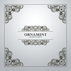 Decorative Elegant Ornament Frame with Swirls Corners for Wedding Invitation