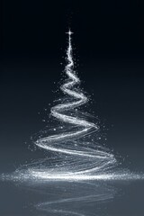 Flat white vector xmas tree stylized