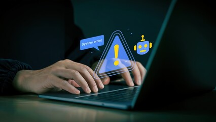 System Error Alert Troubleshooting Digital Malfunction on Laptop