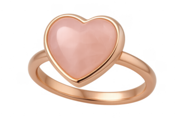 Rose gold ring featuring pink heart gemstone