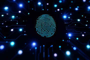 Digital Fingerprint Biometric Security for Data Protection and Secure Access on a Futuristic Tech Network