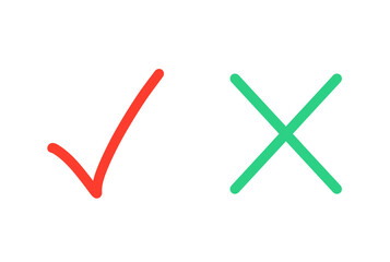 緑色と赤色｜チェックマークとばつマーク