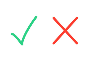 緑色と赤色｜チェックマークとばつマーク