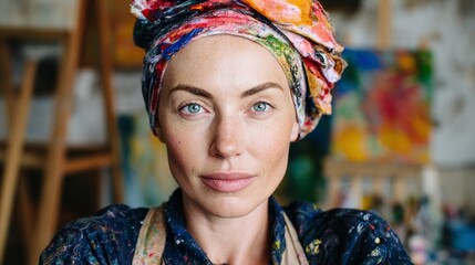 Fototapeta premium Woman artist in studio