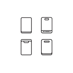 External Hard Drive line art semi; sleek modern storage