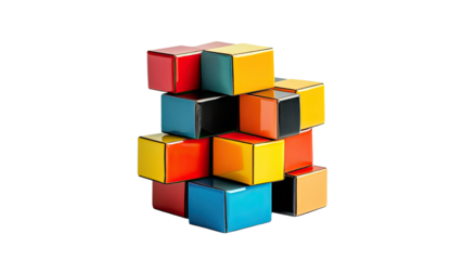 Expression cubes showing varied emotional faces with vivid character moods and clear detailed blocks arranged isolated on white background