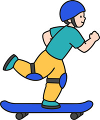 a skateboarding boy