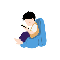 Child Sitting with Smartphone
