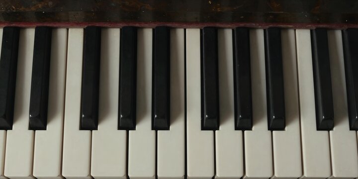 piano keys close up