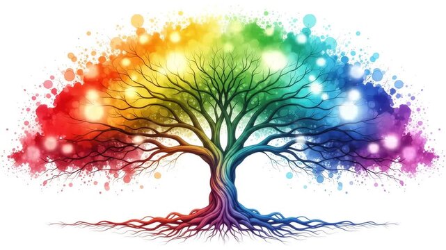 Multicolored colorful tree of life illustration