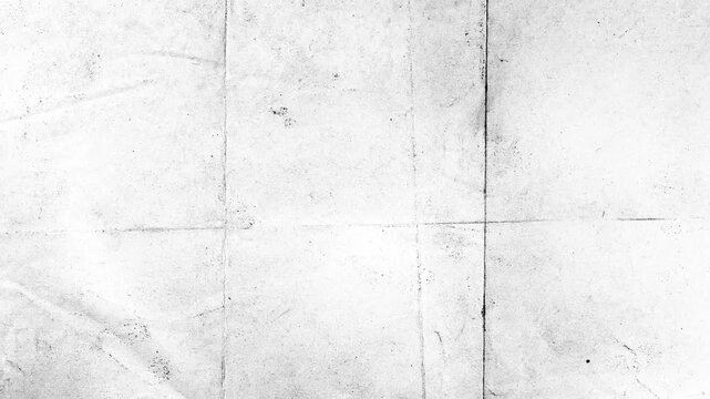 White Grunge Folded Paper Texture Animation.Vintage dirty white paper background with creases and wrinkles. Abstract textured motion overlay ideal for retro designs, stop motion effects, and video 