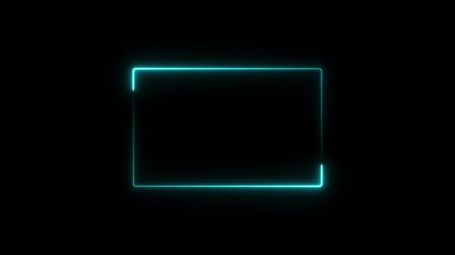 Glowing Neon colorful light frame icon. neon line frame web neon box pattern. Animated neon glowing frame. on a black background
