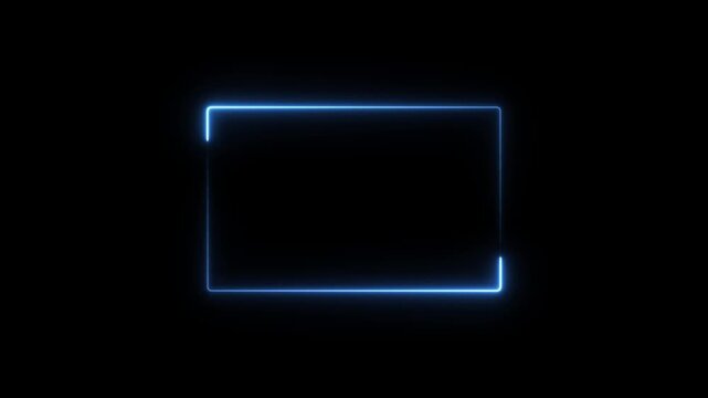 Glowing Neon colorful light frame icon. neon line frame web neon box pattern. Animated neon glowing frame. on a black background
