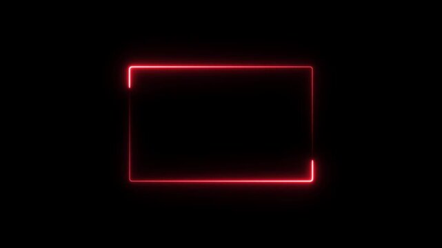 Glowing Neon colorful light frame icon. neon line frame web neon box pattern. Animated neon glowing frame. on a black background