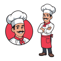 Cheerful happy chef in crossing arm pose