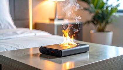 発火するモバイルバッテリー、リチウムイオン電池の爆発事故、火災