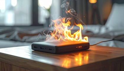 発火するモバイルバッテリー、リチウムイオン電池の爆発事故、火災