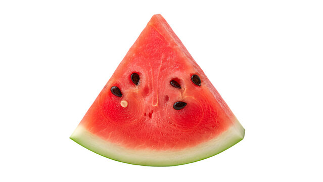 Fresh juicy watermelon slice isolated on transparent background