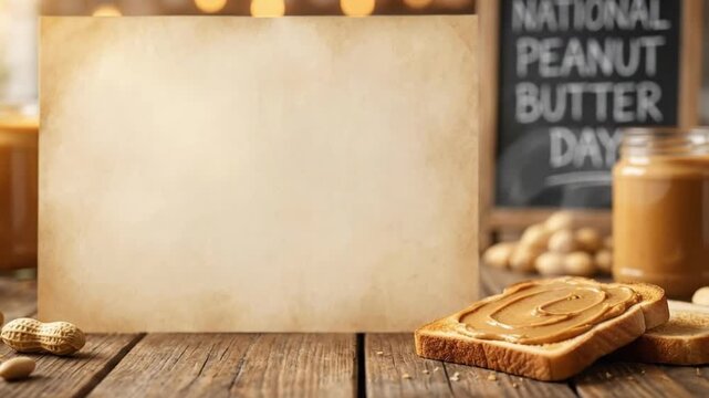 A visually appealing close-up shot captures a rustic culinary scene featuring delicious and wholesome ingredients. Central to the frame is a blank, aged-looking paper, strategically positioned to offe