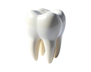 single white tooth isolated on white background.AI GENERATED 